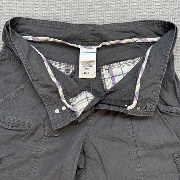 Columbia Womens Gray Cargo Capri Pants Size 4 Pockets Belted Double Button Waist - Picture 8 of 15